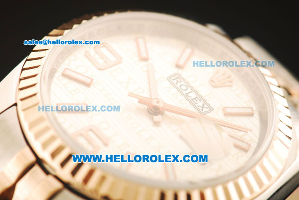 Rolex Datejust Automatic with White Dial and Rose Gold Case -Marking - Click Image to Close